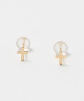 BEAUTY&YOUTH/K18 クロス ピアス/ピアス（両耳用）