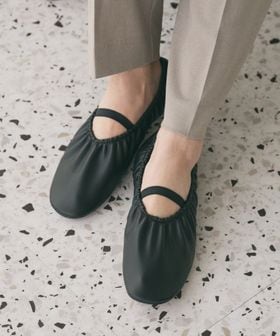 BEAUTY&YOUTH/ギャザー バレエシューズ/フラットシューズ