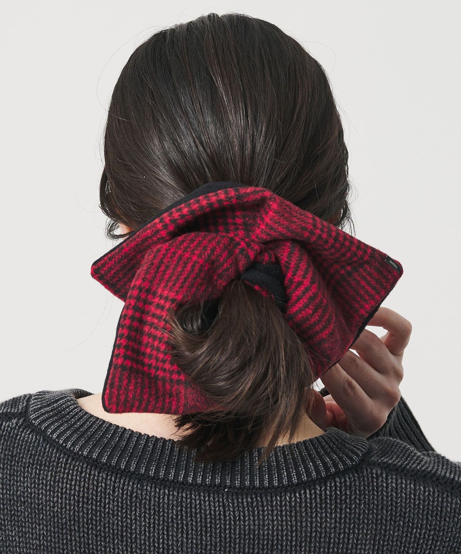 Ameri ノベルティ シュシュ　2個セット heyep＞Plaid Square シュシュ