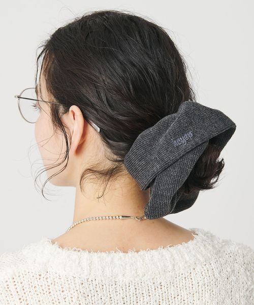 heyep/＜heyep＞ニット ロゴ シュシュ/ヘアアクセサリー