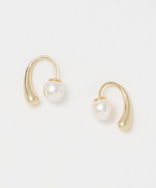 BEAUTY&YOUTH/パールモチーフバック フック ピアス/ピアス（両耳用）