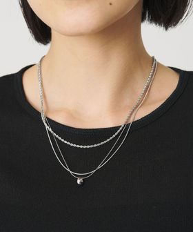 BEAUTY&YOUTH/メタルトップ ミックスチェーン 3連 ネックレス/ネックレス