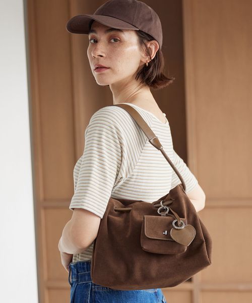 BEAUTY&YOUTH/スエードライク チャーム ドロスト バッグ/ショルダーバッグ