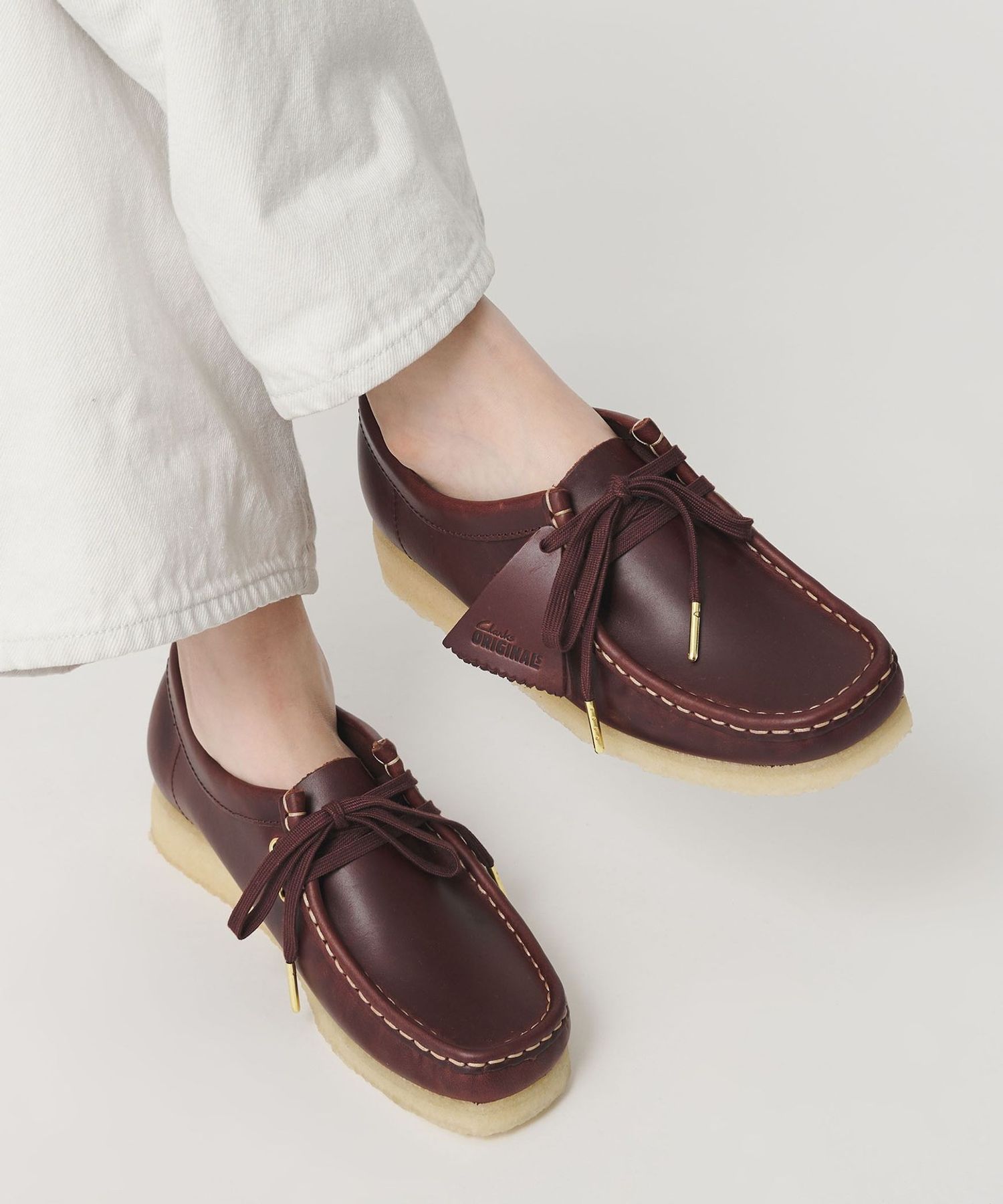 Clarks Originals＞レザー ワラビーブーツ ブラウン