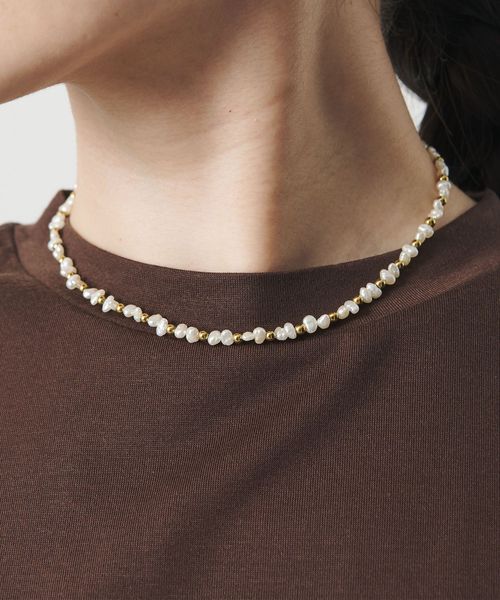 Causerie/＜Causerie＞淡水パール×ストーン コンビ ネックレス/ネックレス