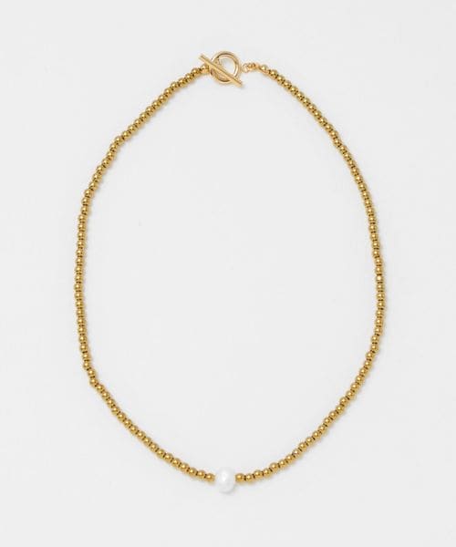 Causerie/＜Causerie＞淡水パールトップ ストーン ネックレス/ネックレス