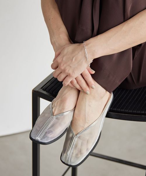 BEAUTY&YOUTH/チュール スライダー サンダル/フラットシューズ