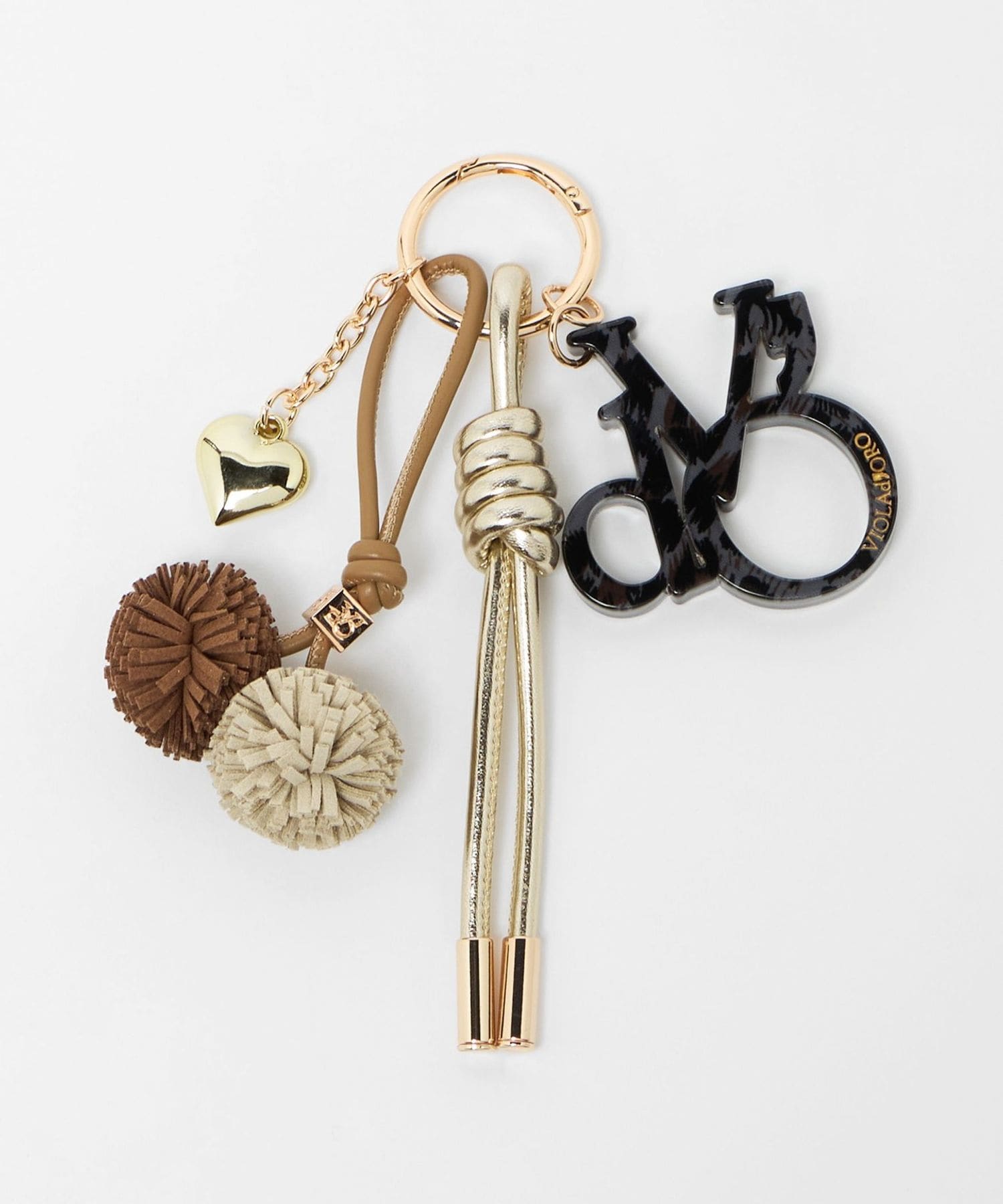 VIOLAd'ORO＞ポンポン ロゴ バッグチャーム