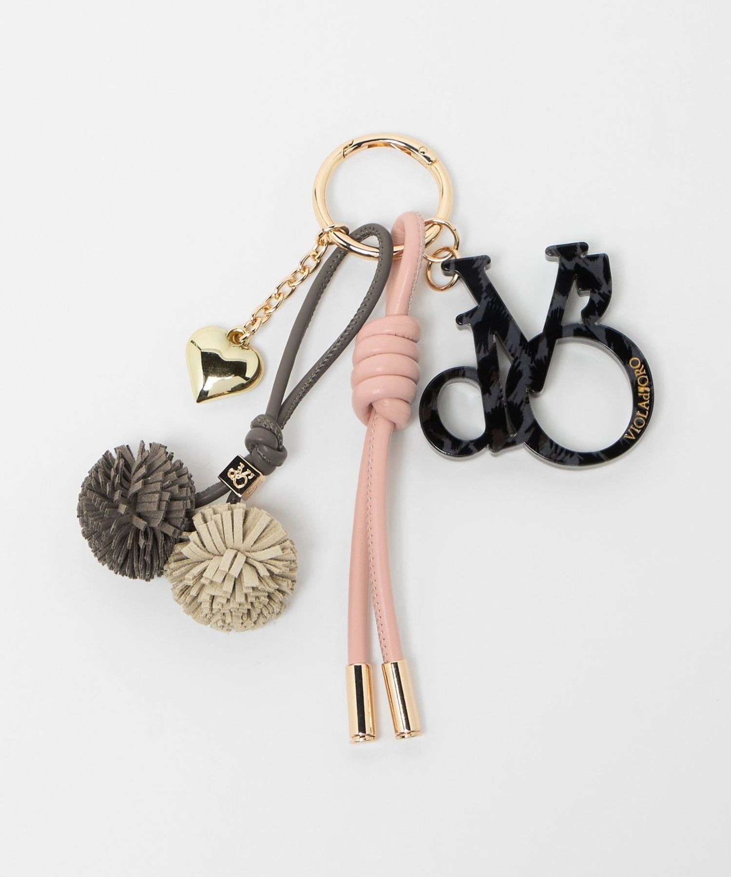 VIOLAd'ORO＞ポンポン ロゴ バッグチャーム