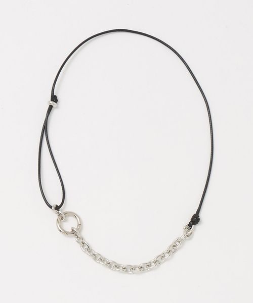 BEAUTY&YOUTH/コード×メタルチェーン コンビ チョーカー ネックレス/ネックレス