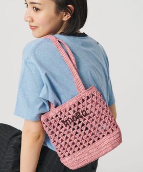 BEAUTY&YOUTH/【別注】＜MIORA＞ラフィア ロゴ トートバッグ/かごバッグ