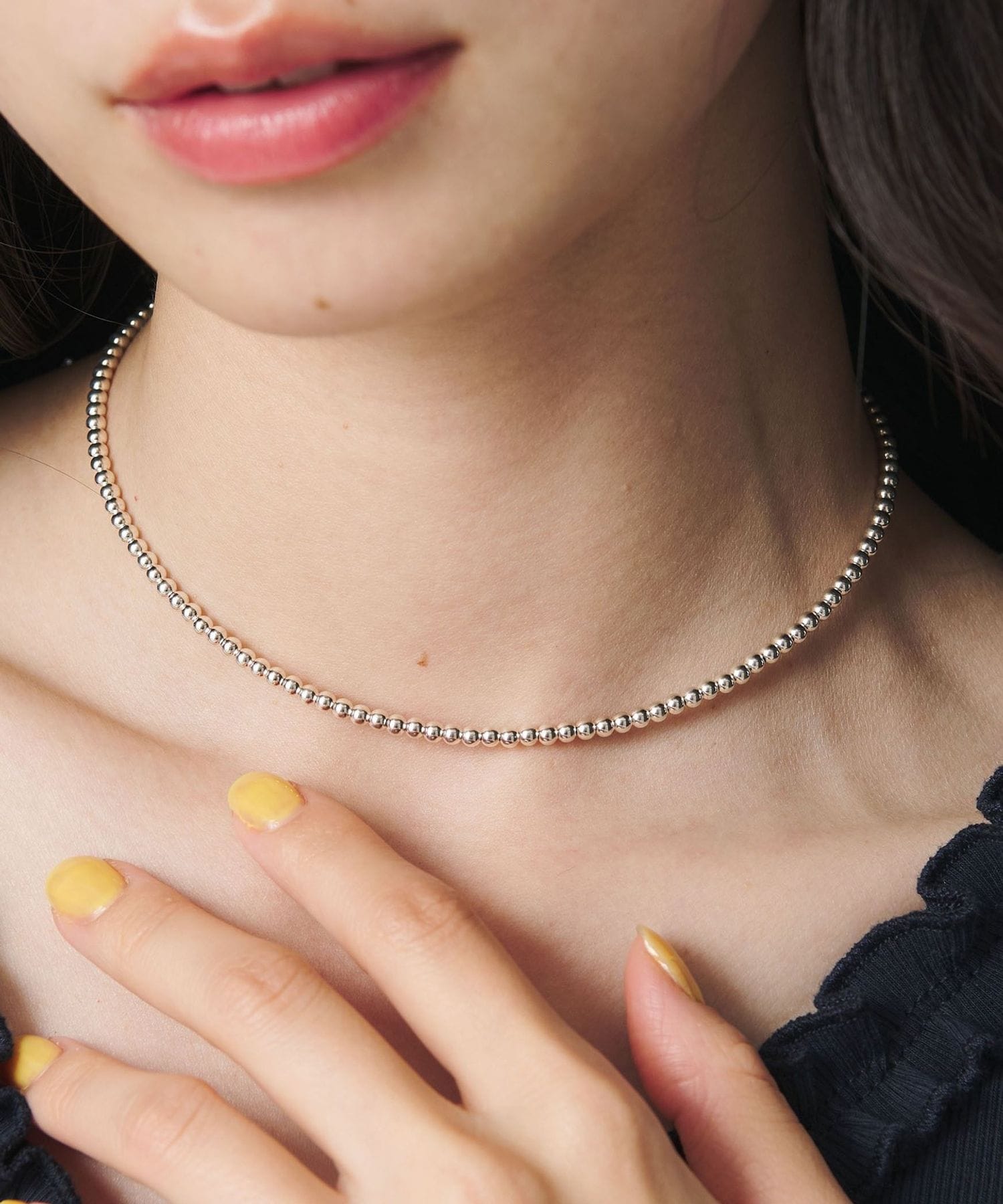 ERICKA NICOLAS BEGAY＞SHINY 3mmボール ネックレス/35cm