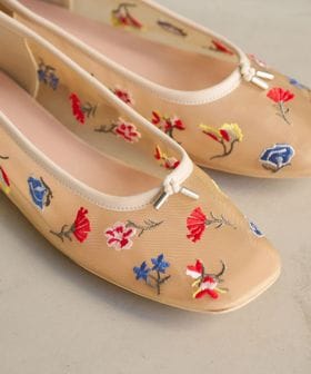 BEAUTY&YOUTH/チュール フラワー エンブロイダリー バレエシューズ/バレエシューズ
