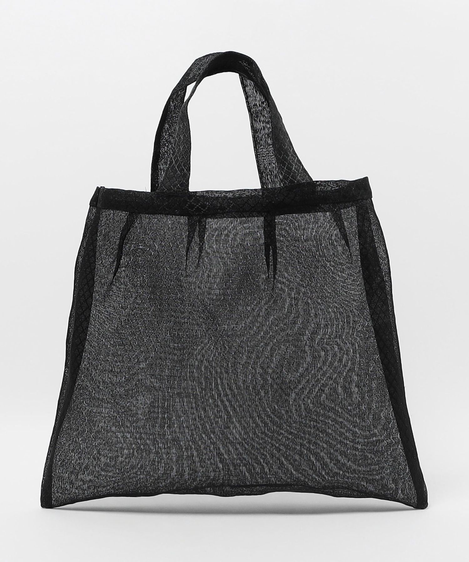 UNITED ARROWS 革と編み込み素材 バッグ 黒　★美品★ DIMINUTIVO＞MESH TOTE L
