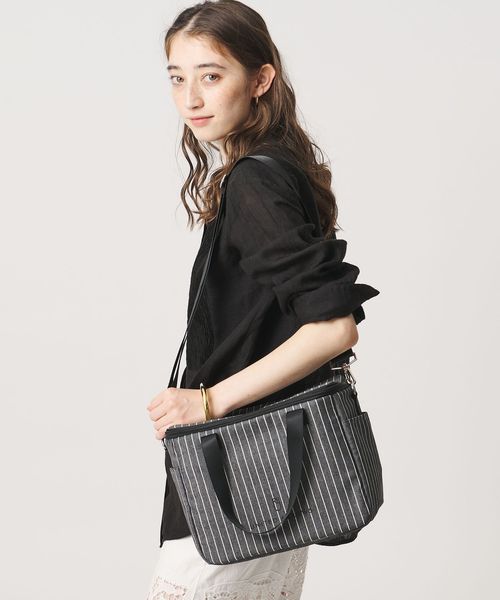 UNITED ARROWS/ストライプ ボックス型 トートバッグ M/トートバッグ