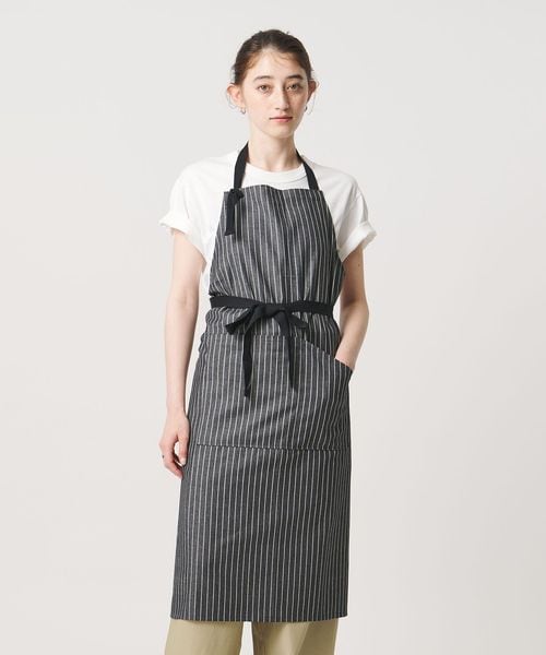 UNITED ARROWS/ストライプ エプロン BLK/キッチン用品 / エプロン