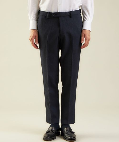<WORK TRIP OUTFITS GREEN LABEL RELAXING>Pバーズアイマジコンスリム スラックス -ウォッシャブル・ストレッチ-