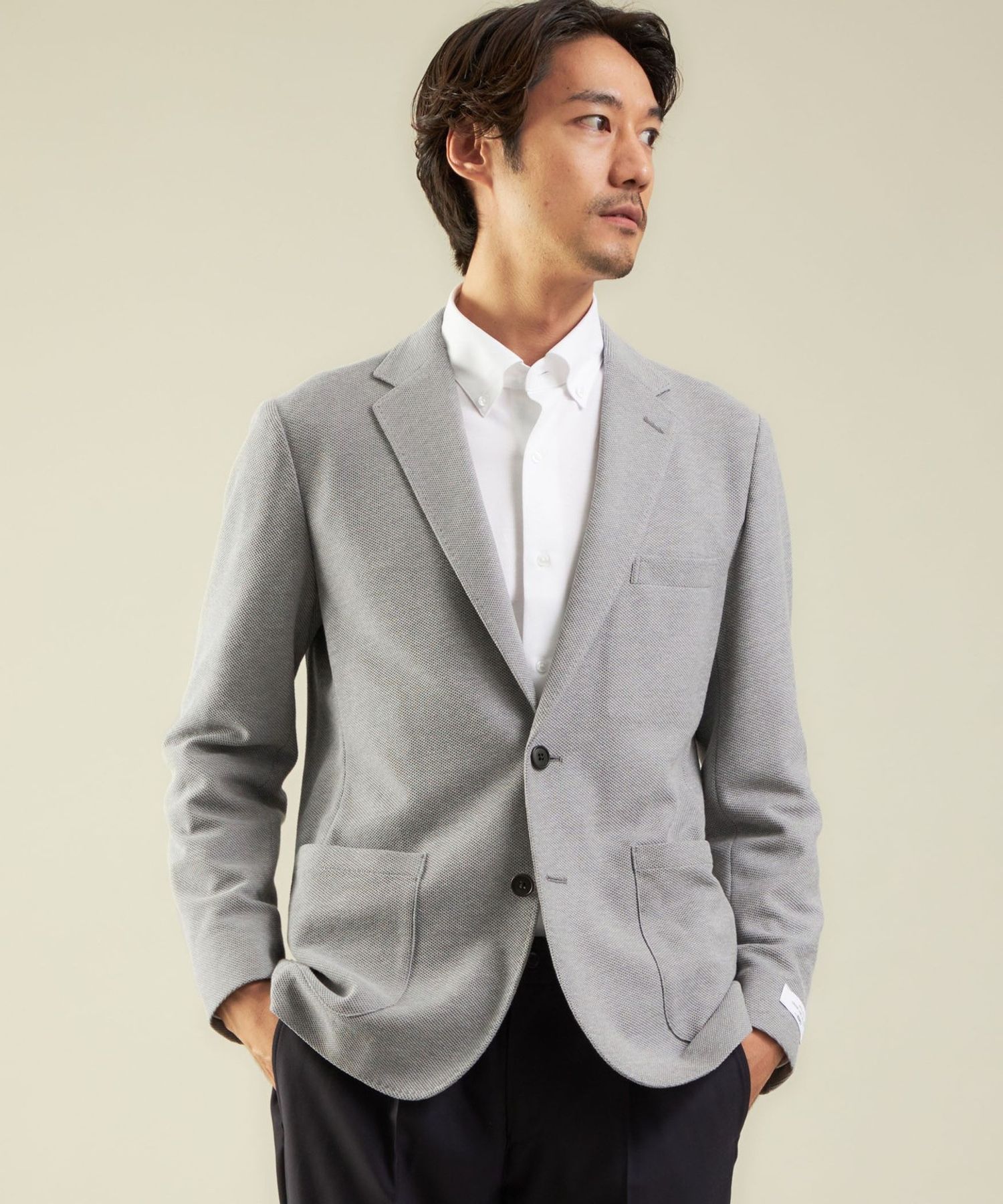 <green label relaxing> ECO ハニカム ジャージ 2B NT 2PP- ジャケット