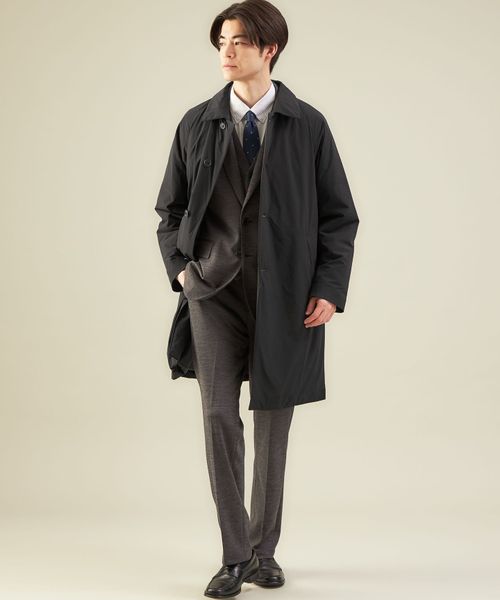 <WORK TRIP OUTFITS>パデット ステンカラーコート -撥水-