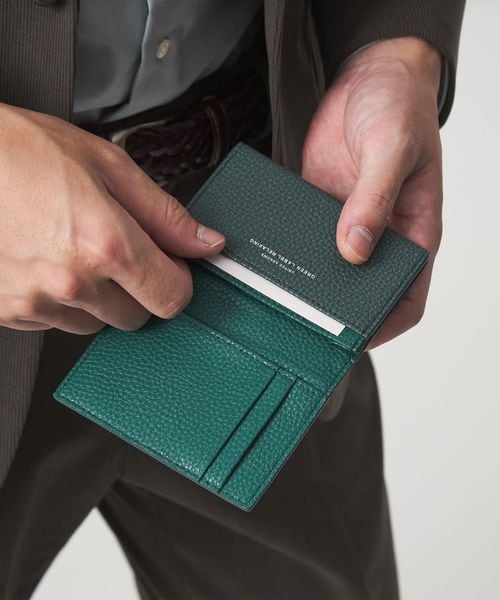green label relaxing/シボ レザーライク フラップ カードケース/名刺入れ / カードケース