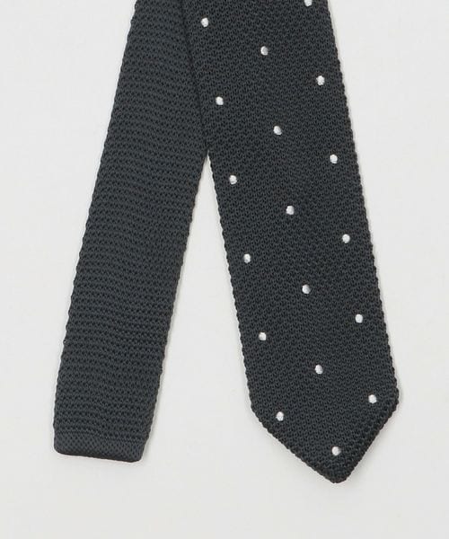 【美品】fiorio PER UNITED ARROWS ニットタイ ドット柄 GLR ポリエステル ウォッシャブル ドット ニット ネクタイ