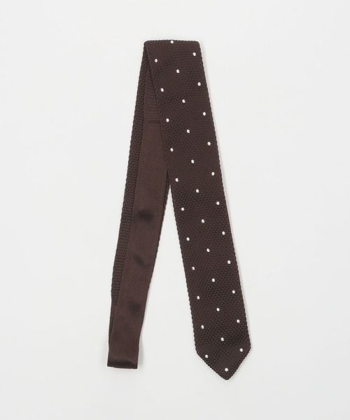 【美品】fiorio PER UNITED ARROWS ニットタイ ドット柄 GLR ポリエステル ウォッシャブル ドット ニット ネクタイ