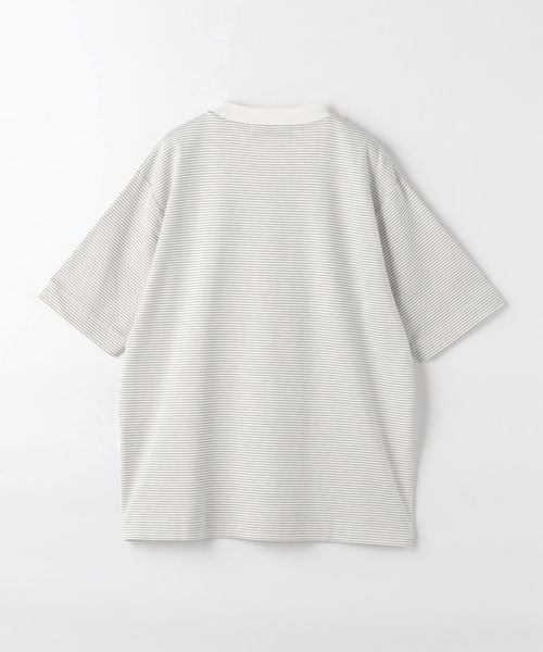 L/A ポンチ ボーダー ワイドカラー Tシャツ