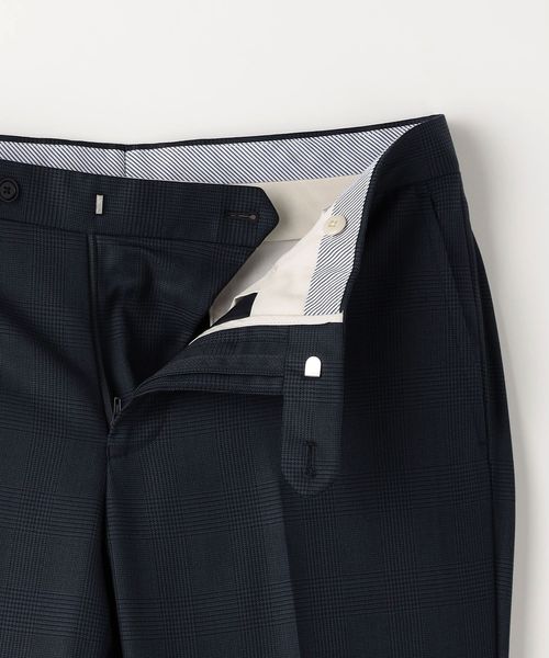GLR CLOTH チェック スリム ノープリーツ スーツパンツ ―ストレッチ―