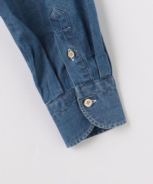 Errico Formicola＞シャンブレー バンドカラー シャツ