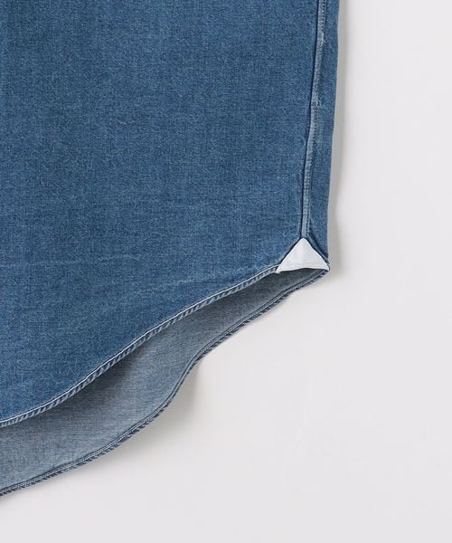 未使用に近い　ユナイテッドアローズ別注　エッリコフォルミコラ　シャンブレーシャツ Errico Formicola＞シャンブレー バンドカラー シャツ