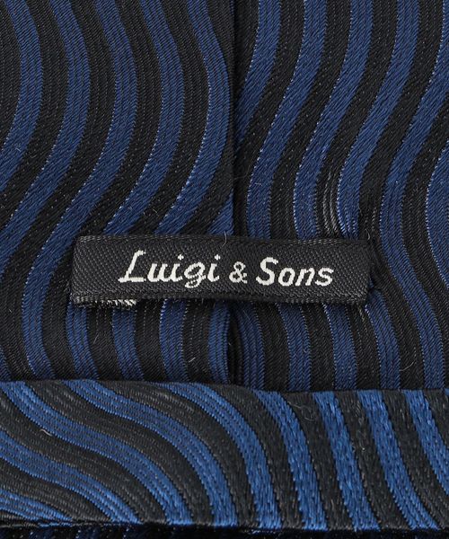 Luigi & Sons スタンプ ハウンドトゥース ネクタイ ハウンドトゥース（千鳥柄）ネクタイ 丹後産 ハンドロール加工