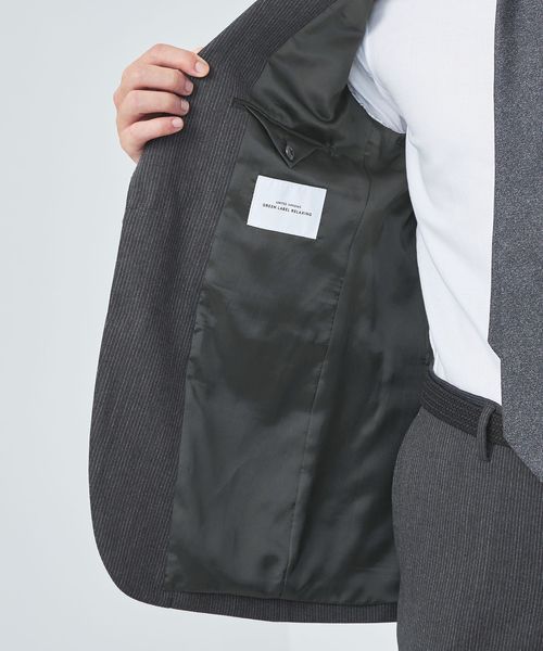 GLR CLOTH サキソニー ストライプ 3B HXD スーツジャケット ―防シワ―