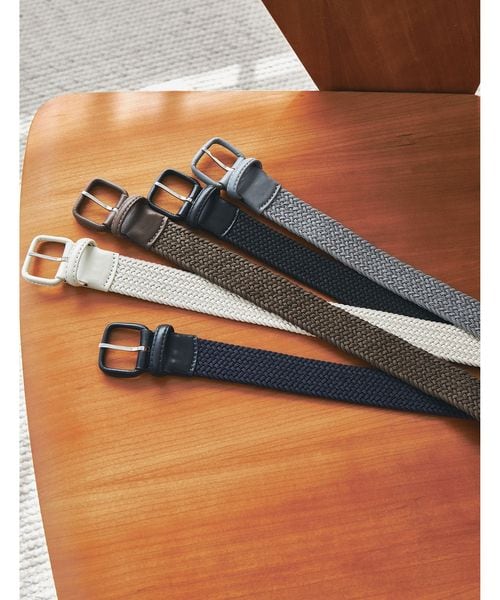 green label relaxing/レザー バックル ゴムメッシュ ベルト/ベルト / サスペンダー