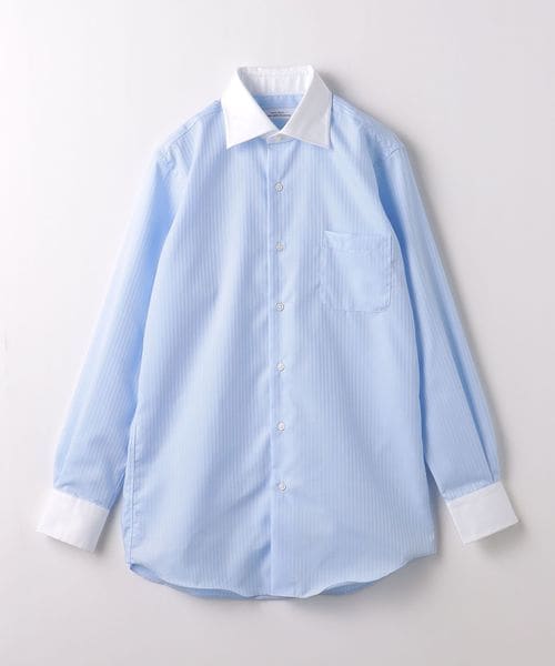 ユナイテッドアローズ別注　シャルべ　オルタネートストライプ　ドレスシャツ　38 UNITED ARROWS green label relaxing｜コットン シャドー