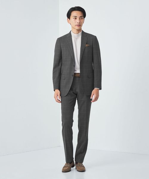 GLR CLOTH ウィンドウペイン スリム NP スーツパンツ ―防シワ―