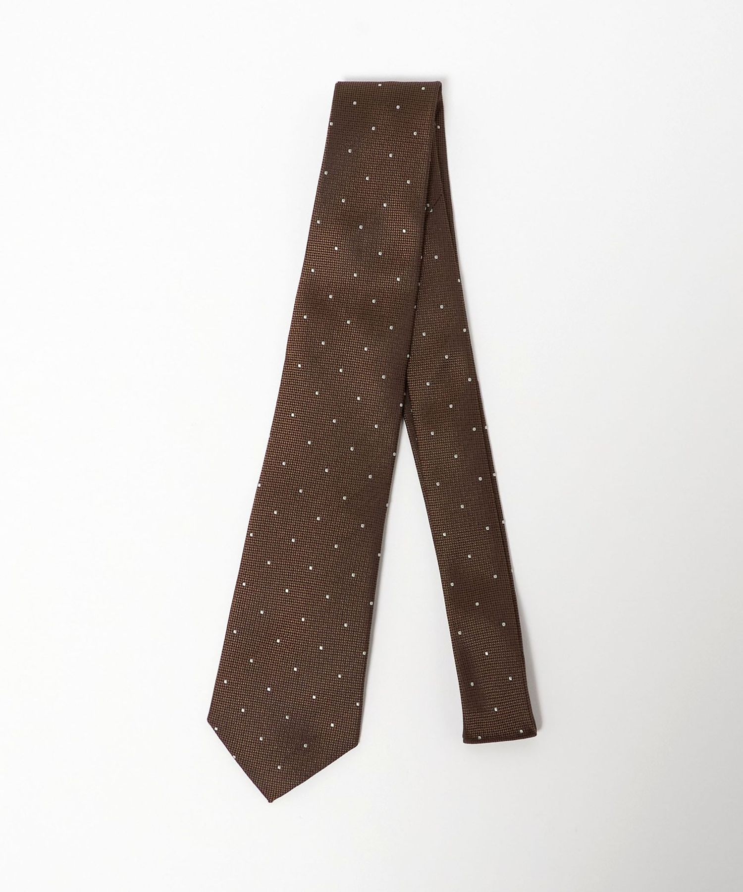 【極美品】UNITED ARROWS／ドットタイ／サテン／ネイビー×ライトブルー GLR シルク1 8.0cm ドット ネクタイ