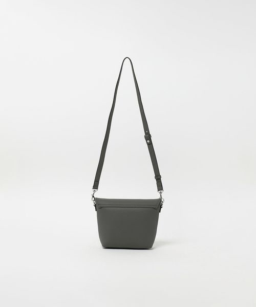 シボ レザーライク フラップ ショルダーバッグ