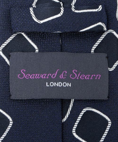 美品　シーワード&スターン　ネクタイ　ユナイテッドアローズ　ネイビー Seaward & Stearn＞8.0cm コモン1 ネクタイ