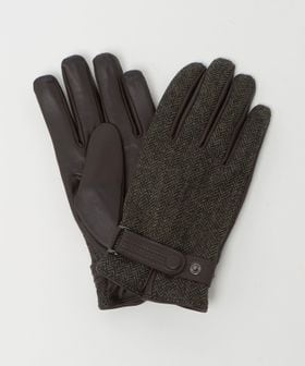 green label relaxing/MOON ムーン ヘリンボーン×レザー グローブ ―タッチパネル対応―/グローブ / 手袋