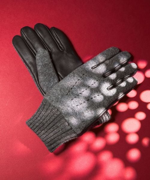 green label relaxing/フランネル×ラムレザー グローブ ―タッチパネル対応―/グローブ / 手袋