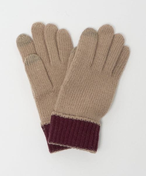 green label relaxing/バイカラー ニット グローブ ―タッチパネル対応―/グローブ / 手袋