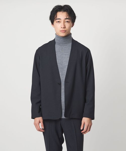 green label relaxing/A＋ ウールライク 1B ノーカラージャケット ―ウォッシャブル・ストレッチ―/ノーカラージャケット