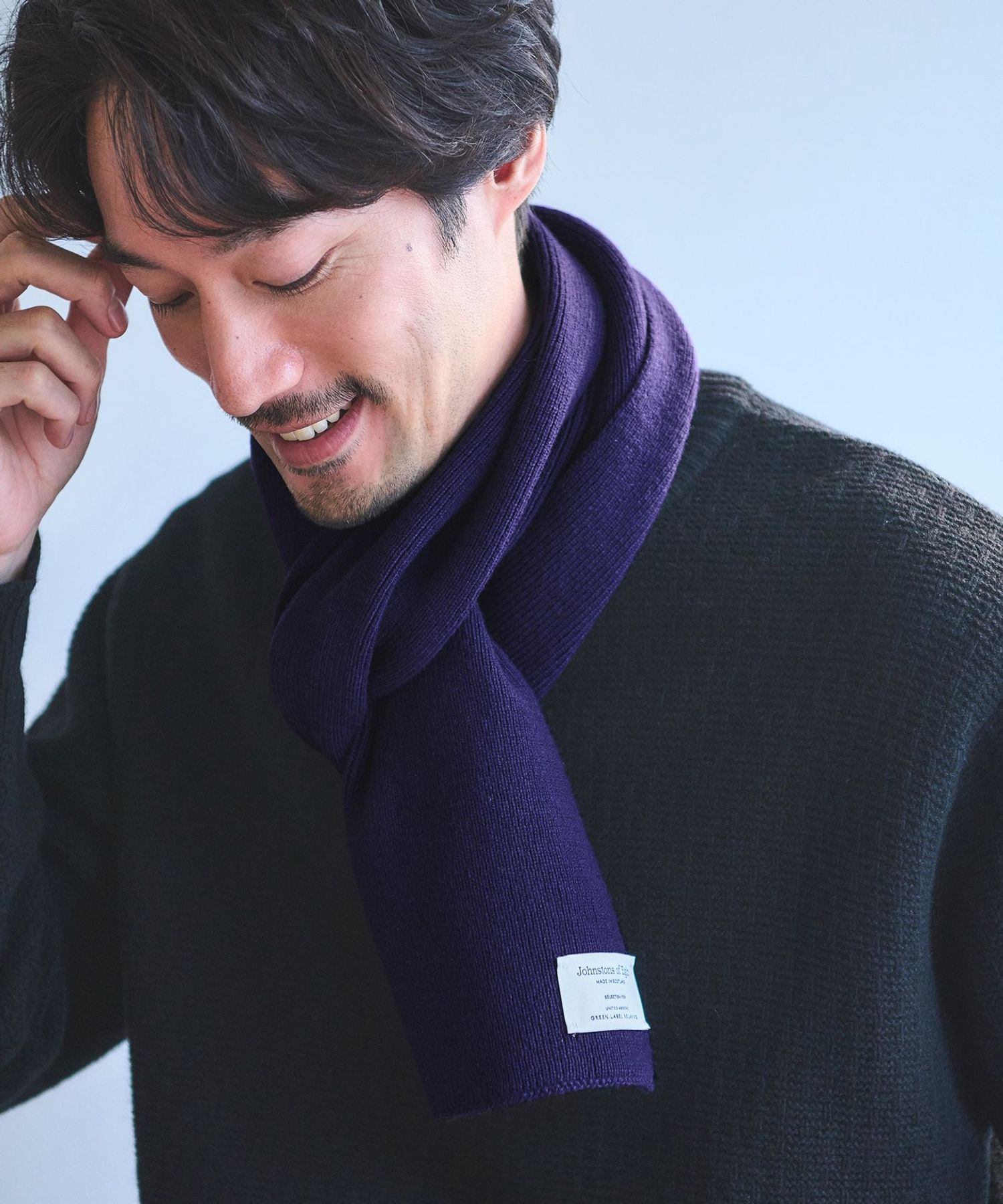 別注】＜Johnstons of Elgin＞GLR ウールカシミヤ リブ マフラー