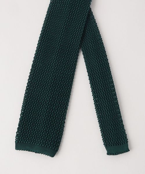 【美品】ユナイテッドアローズグリーンレーベル×ASCOTソリッドニットタイ Bleck＞6.5cm ニット ソリッド ネクタイ ニットタイ