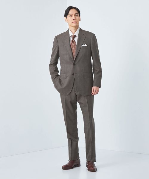 ユナイテッドアローズ パンツスーツ  ウォッシャブル 伸縮性 グレー L/ M ドビー ノープリーツ スラックス UA COZY ―ストレッチ・撥水