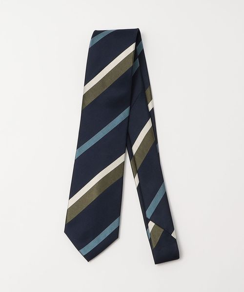【美品】ユナイテッドアローズ ネクタイ ベージュ グリーン ストライプ 高級 UNITED ARROWS｜ユナイテッドアローズのネクタイ（ストライプ柄