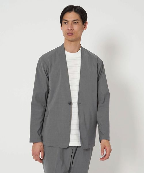 極美品 ユナイテッドアローズ リネン ノーカラー スリーピース 洗えるストレッチ ビューティー＆ユース ユナイテッドアローズのジレ 伸縮性の商品