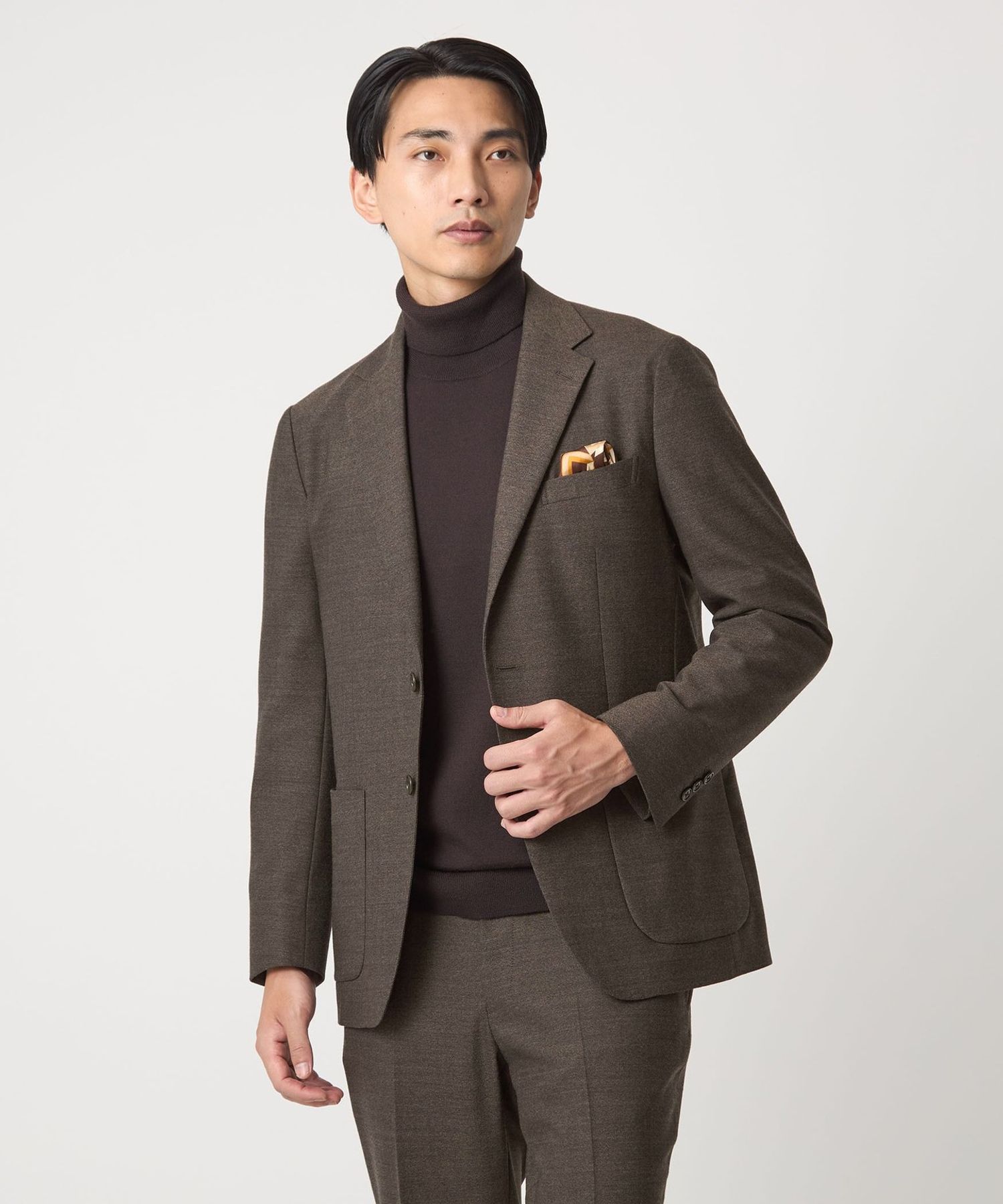 美品　23区オム　アンコンジャケット　ウォッシャブル　ストレッチ　2B　L　灰 ウォッシャブル】ジャケット 2つボタン ストレッチ ブラック