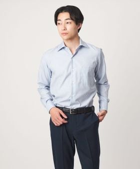 green label relaxing/コットン チェック ワイドカラー ドレスシャツ ―イージーアイロン―/シャツ / ブラウス