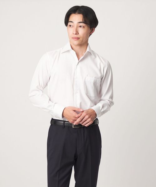 green label relaxing/コットン シャドウストライプ クレリック ワイドカラー ドレスシャツ ―イージーアイロン―/シャツ / ブラウス